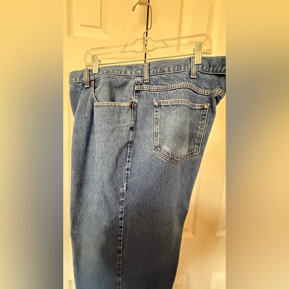 MEN'S JEANS Relaxed Fit Medium Blue Denim Wash Straight Leg LL Bean Double L - Picture 6 of 14